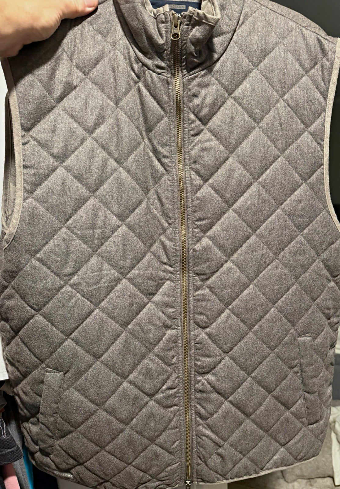 Southern Marsh Men’s Quilted Full Zip Vest Stand-Up Collar Gray Size L