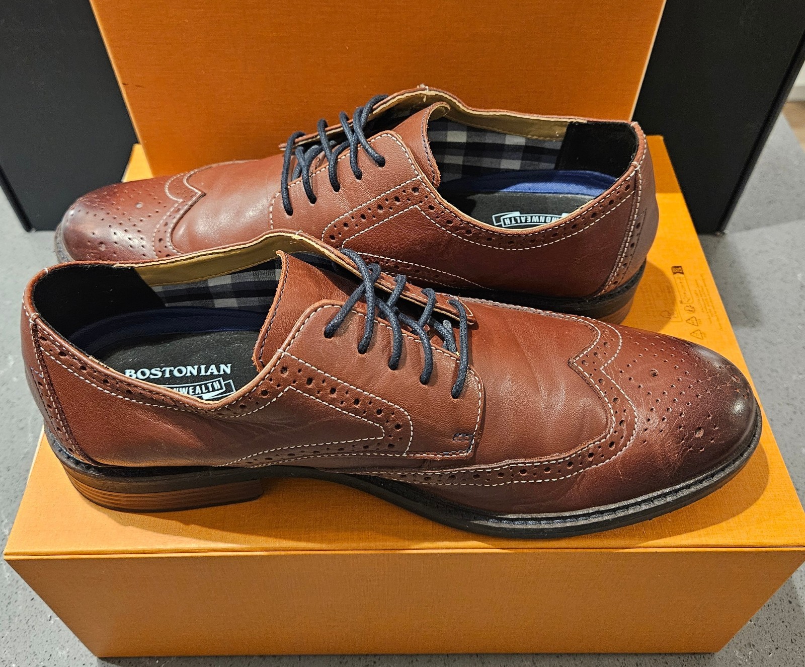 BOSTONIAN COMMONWEALTH MAXTON WING TIP SHOES US 11.5