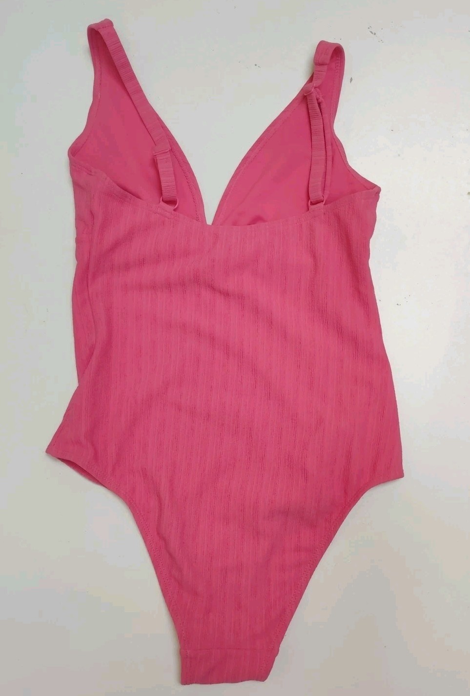 Pink Primark Swimsuit Size Small 10/12 adjustable straps ribbed fabric