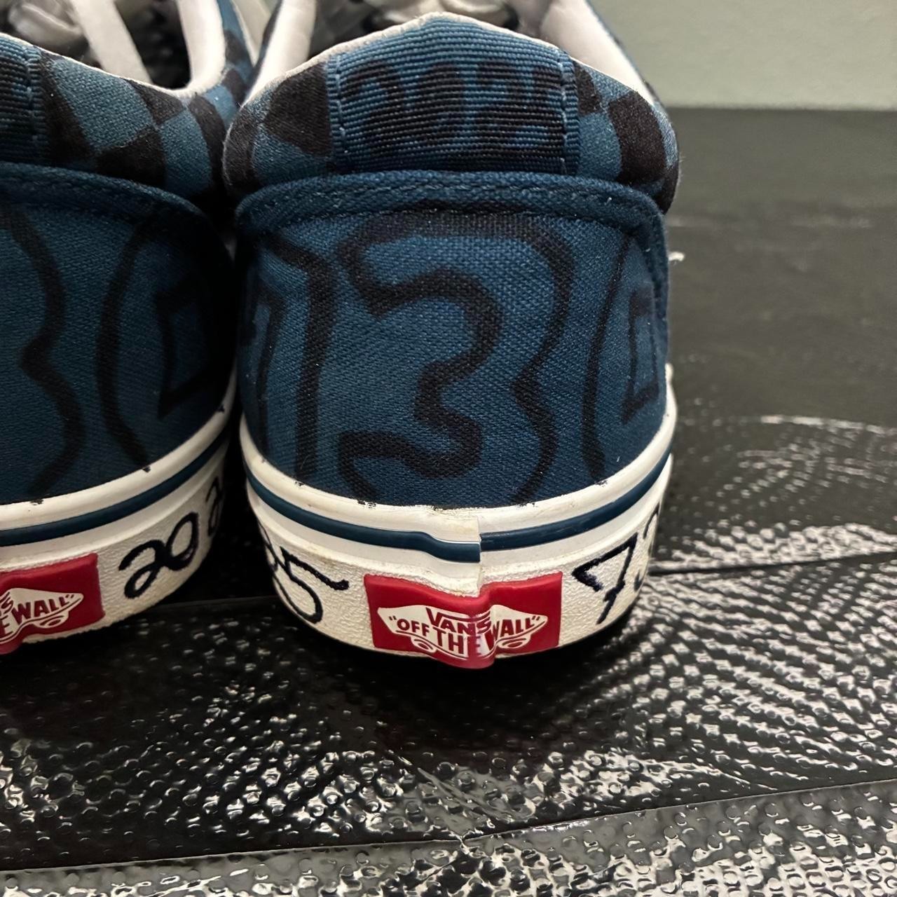 Sailor Blu Checkerboard Vans asspizza inspired Custom Pumpkin Face Shoes Size 8