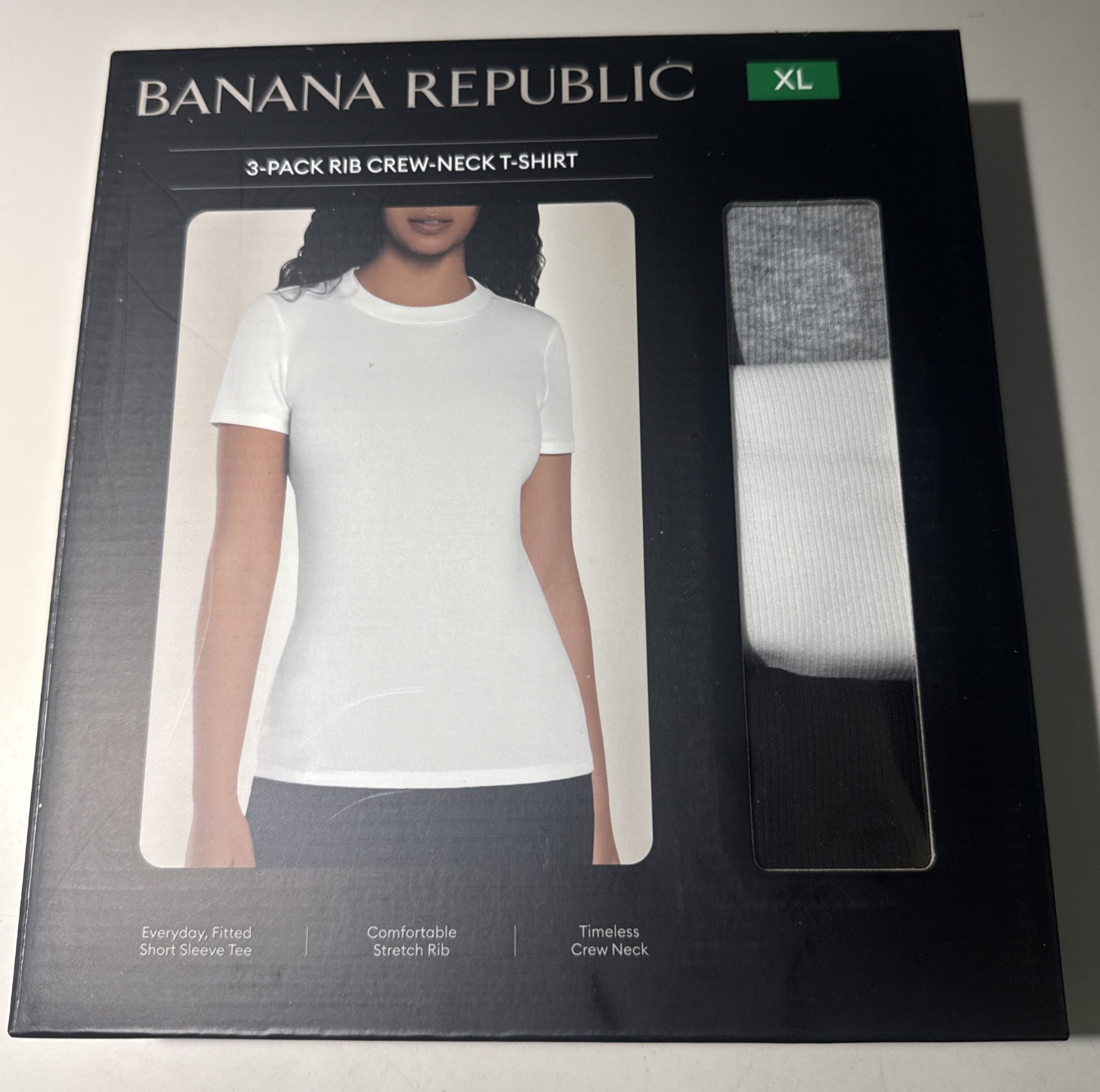 Banana Republic Women’s (3-Pack) Crew-Neck T-Shirts XL (16-18) NEW IN BOX