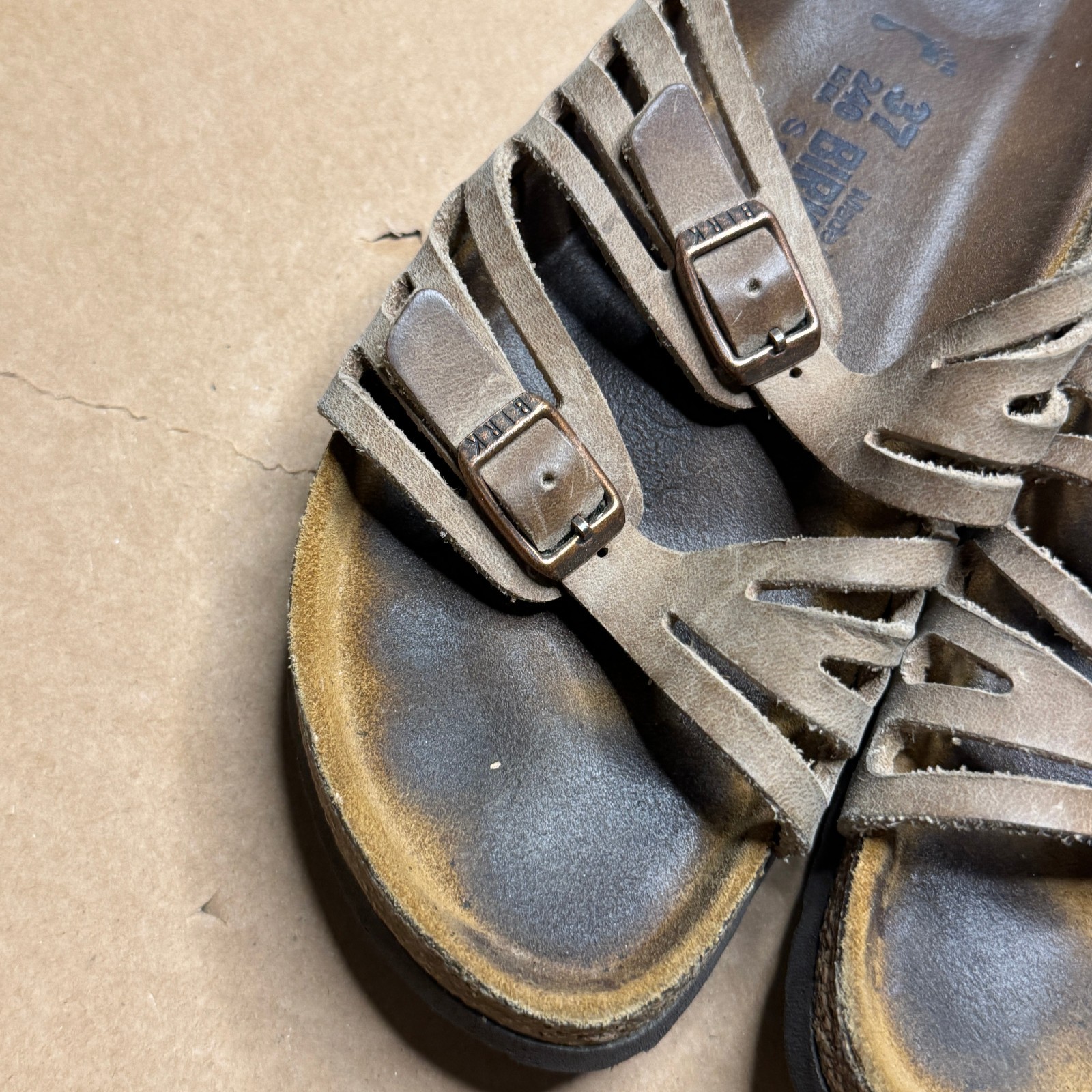 Birkenstock Granada Brown Leather Soft Footbed Sandals Women’s Size 37 240