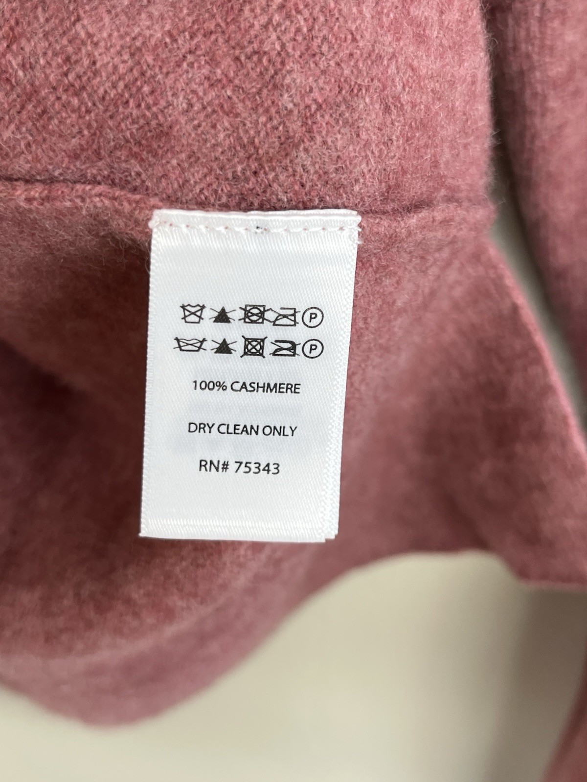 Tahari 100% Cashmere 2 Ply Pullover Sweater V-Neck Sz Lg Long Sleeve Pink