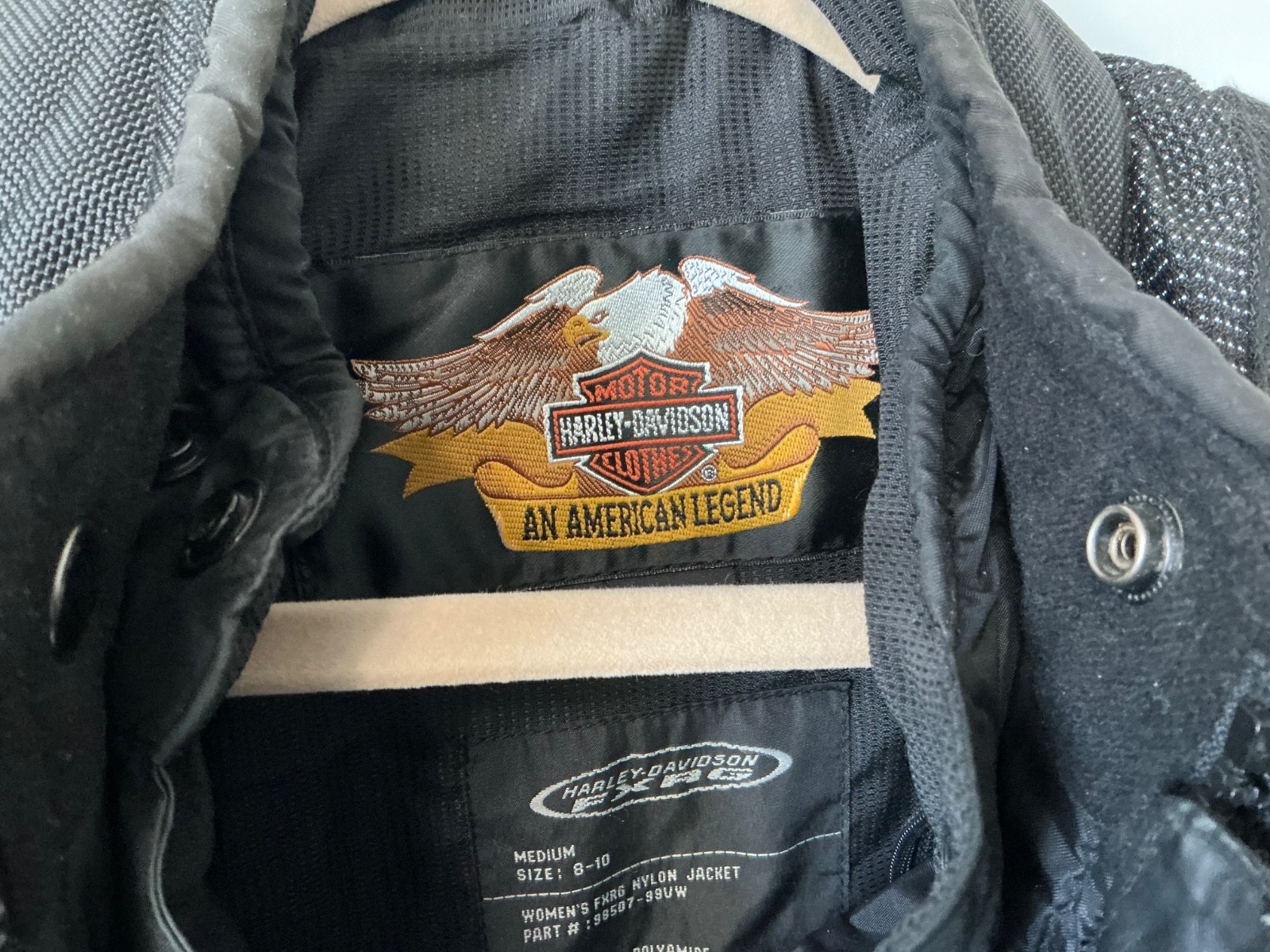 Harley Davidson Black FXRG Nylon Jacket Full Armor Motorcycle Riding woman’s Med