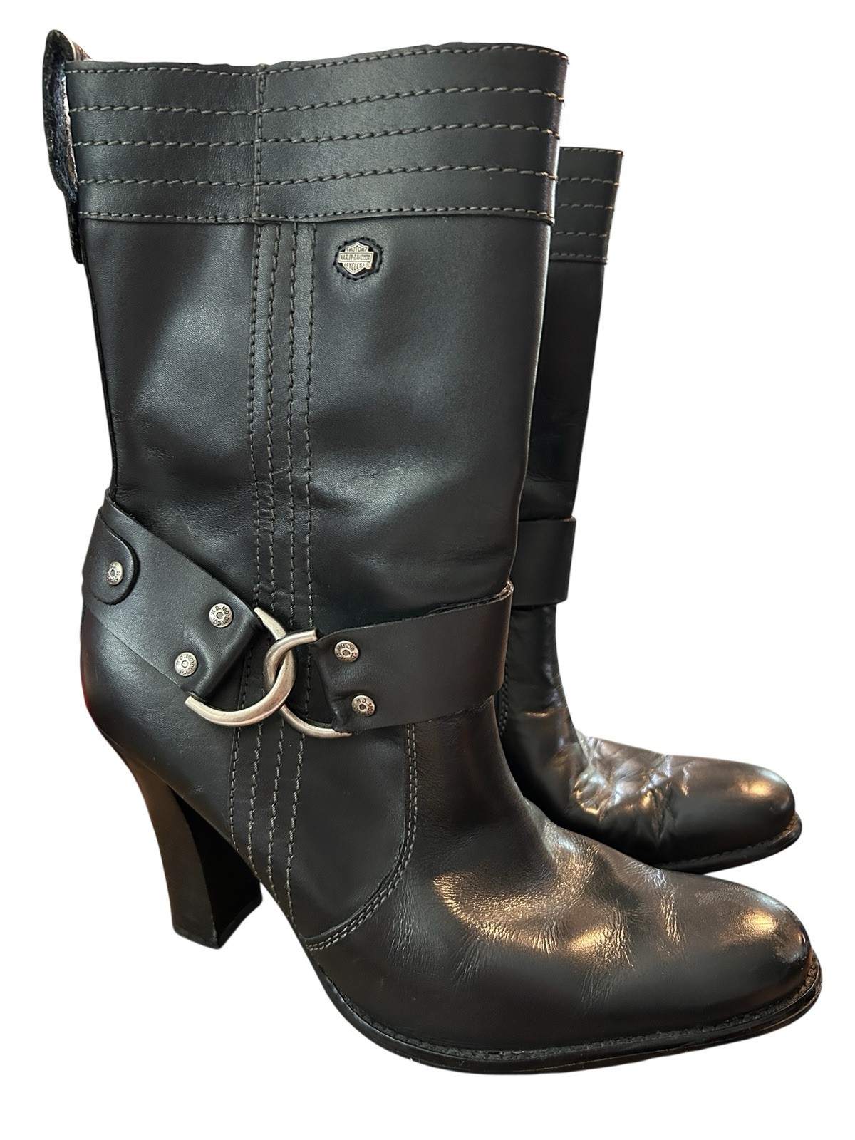 Harley-Davidson Mid-calf High (3-3.9 In ) Heel Height Black Size 9.5