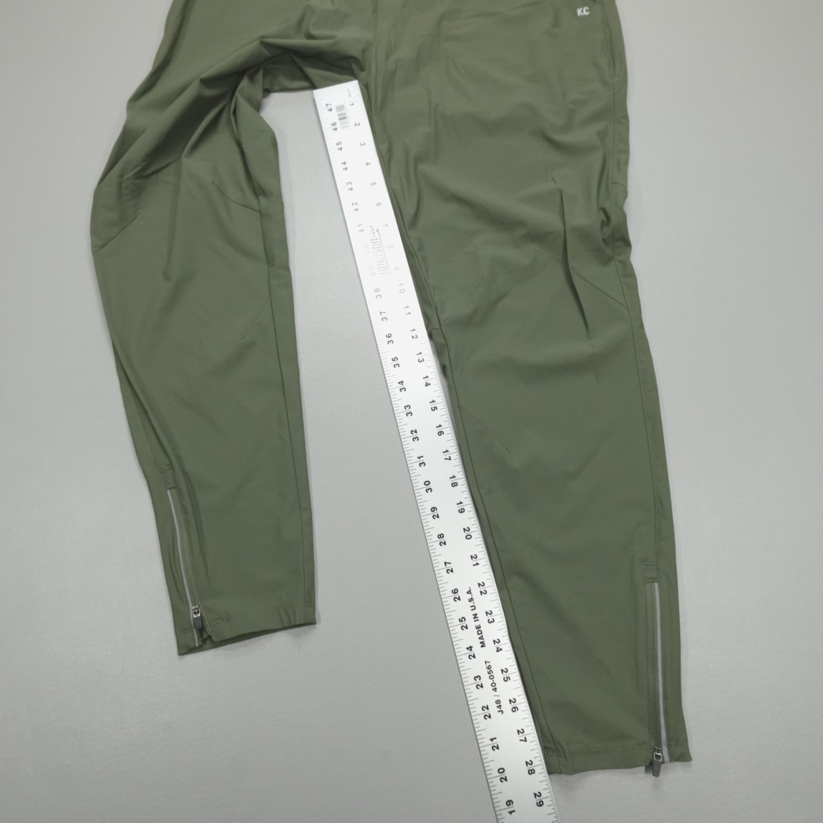 Kenneth Cole Active Tech Jogger Ankle Zip DWR Lightweight Reflective Olive
