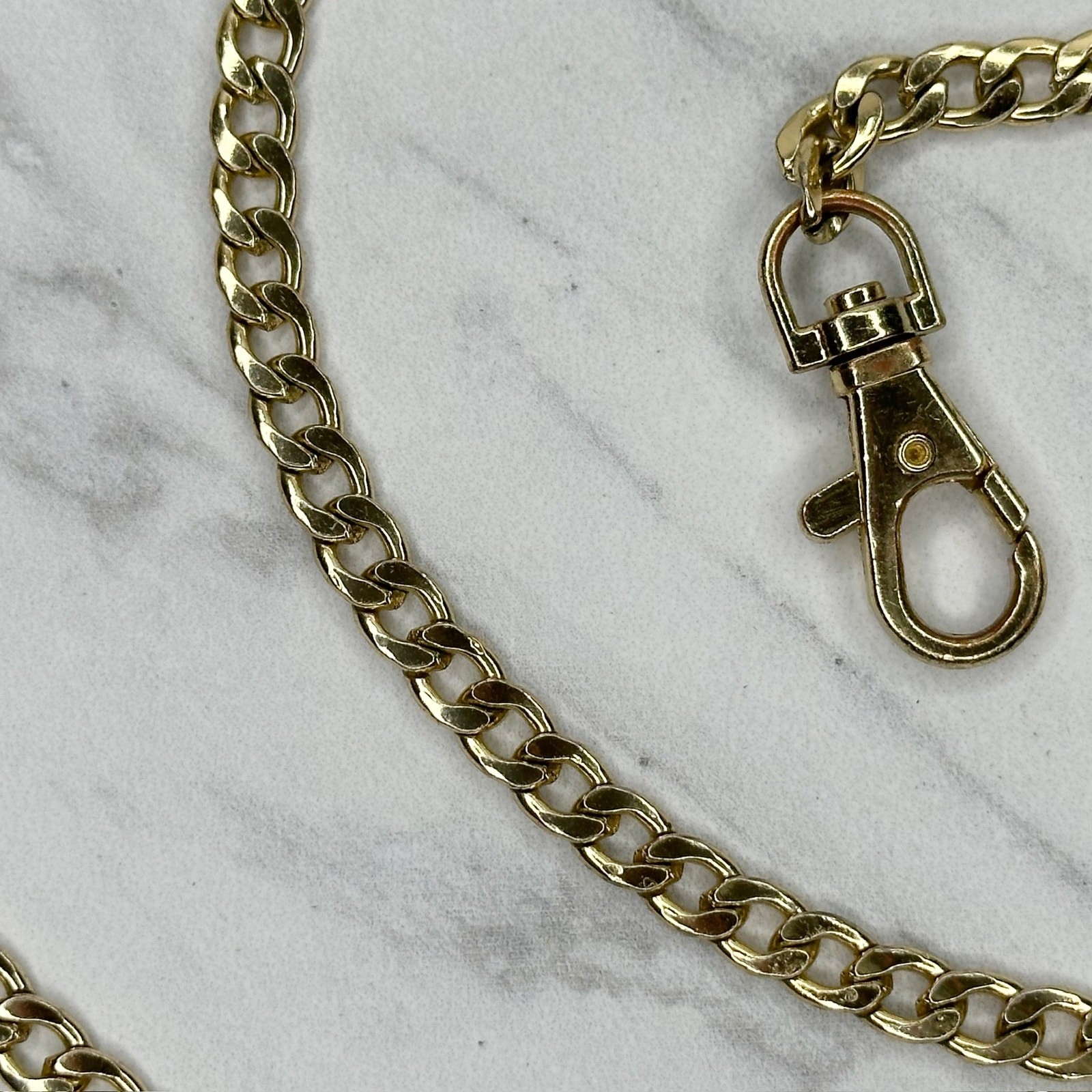 Gold Tone Flat Chain Link Purse Handbag Replacement Strap – 45″