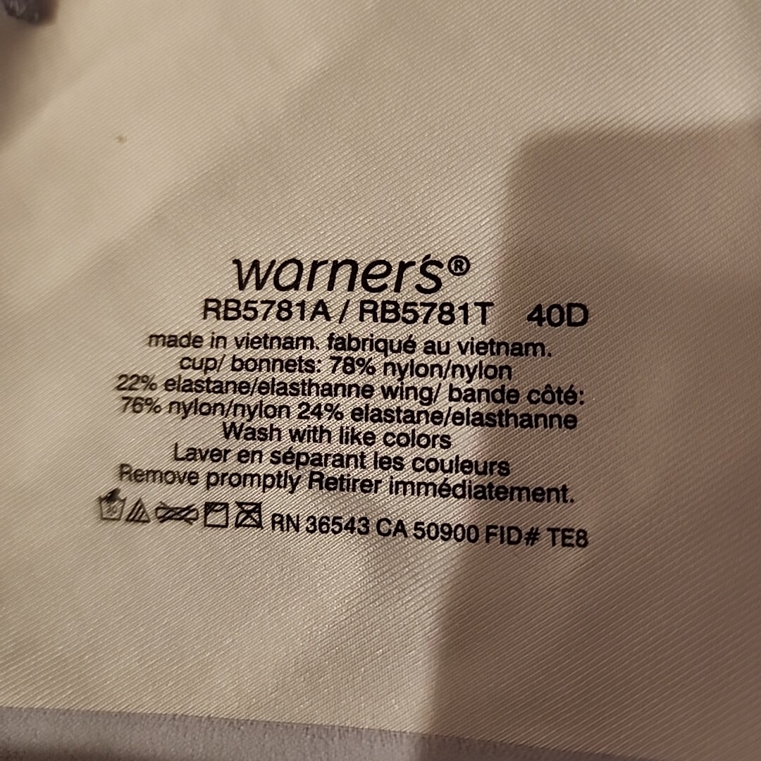 Warners Nursing Bra 40D Lilac Underwire Lined RB5781A