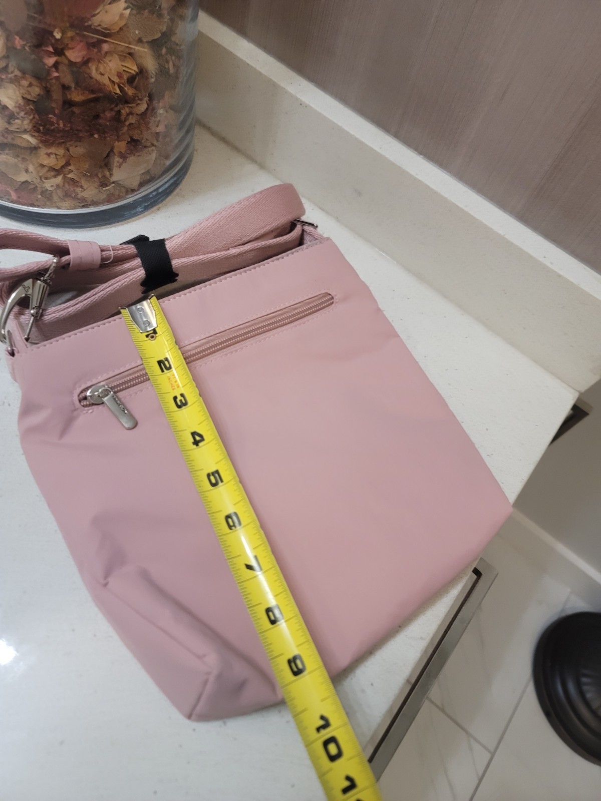 Travelon Anti-Theft Roam Crossbody Bag Zip Closure Adjustable Strap New Peach