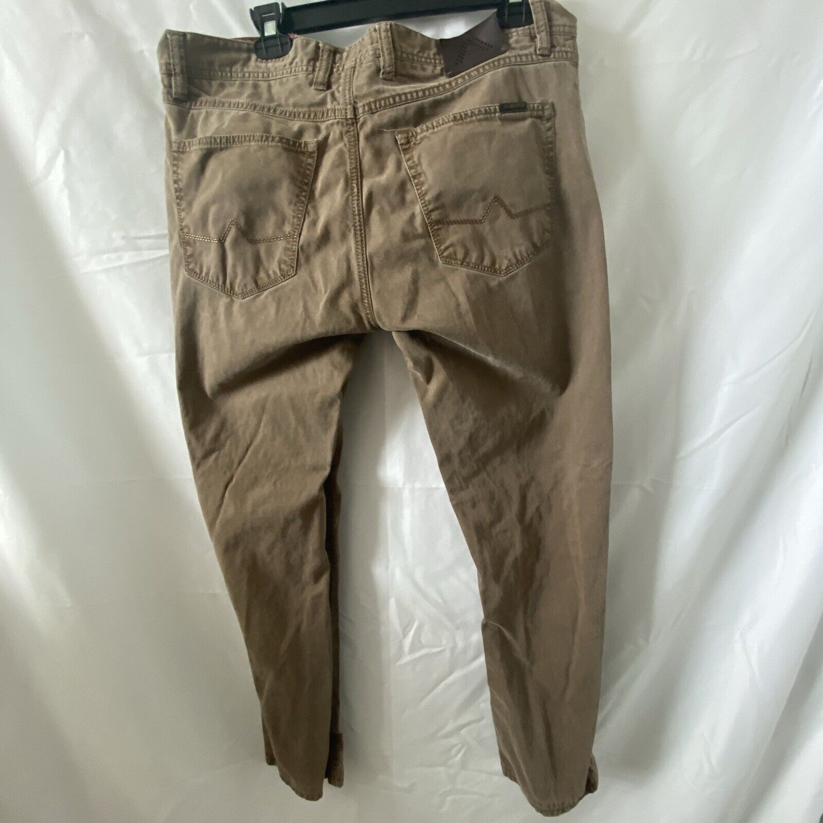 Alberto Pants Mens 35×29 Beige Stone Modern Fit Stretch Broken Twill