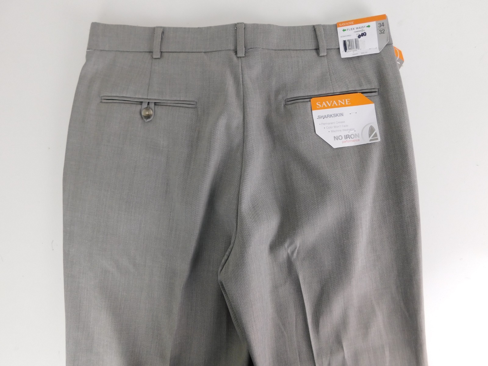Savane Mens Designer Lightweight Sharkskin Gray Dress Pants 34 x 32 NEW $68