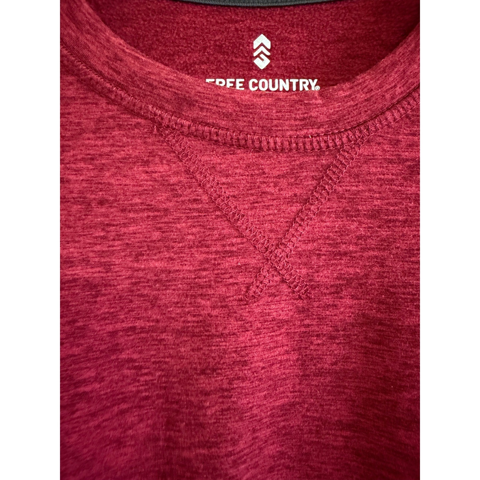 Free Country Mens Micro-Tech Long Sleeve Shirt Cabernet Space Dye Large