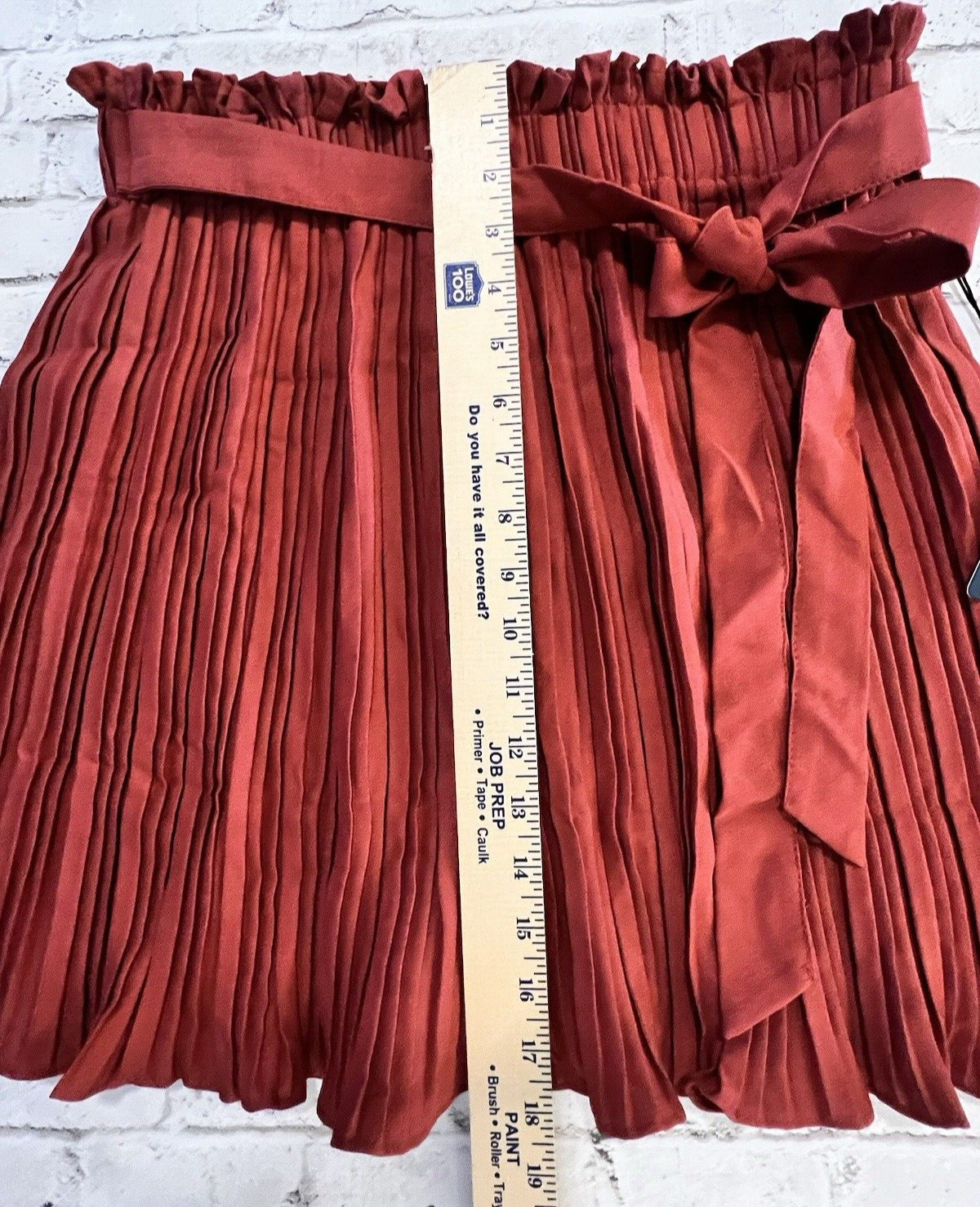 Haute Monde Skirt Womens Pleated Solid Tie Rust Large * READ New