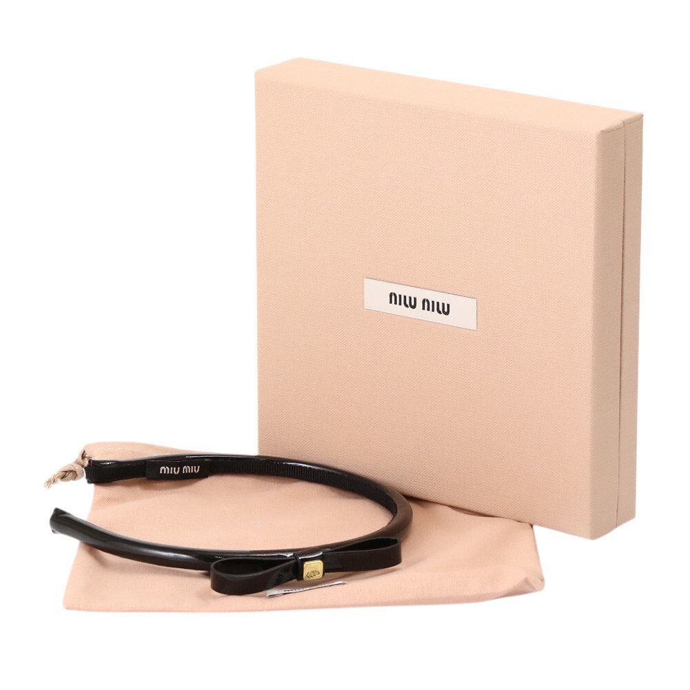MIUMIU Head Band Hair accessorie 0.8cm Black Brand New Import Tax Included