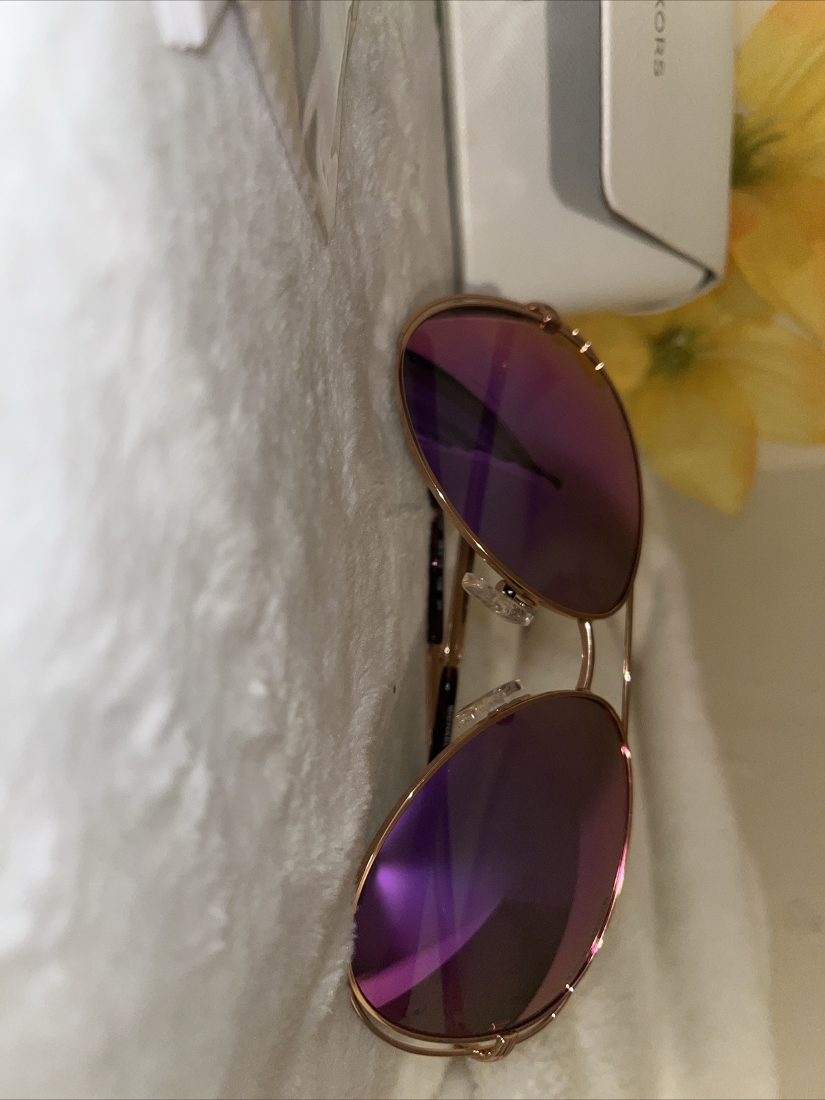 NWT Michael Kors Sunglasses MK 5004 10034V Rose Gold/Mirrored Purple 59 mm NIB