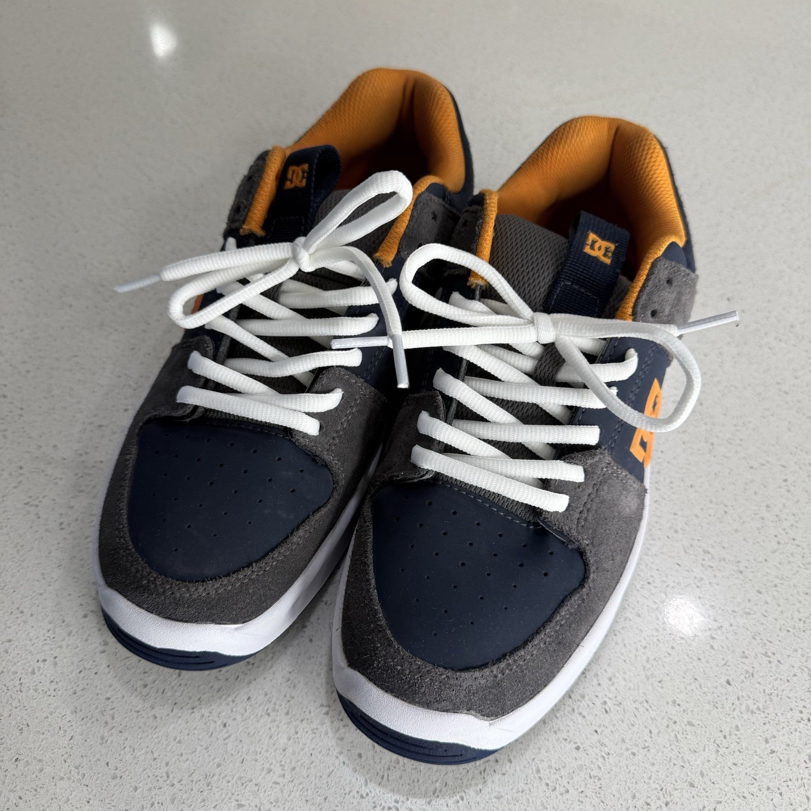 Men’s DC Lynx Zero Shoes Navy Orange Skateboarding Sneakers Size 9.5