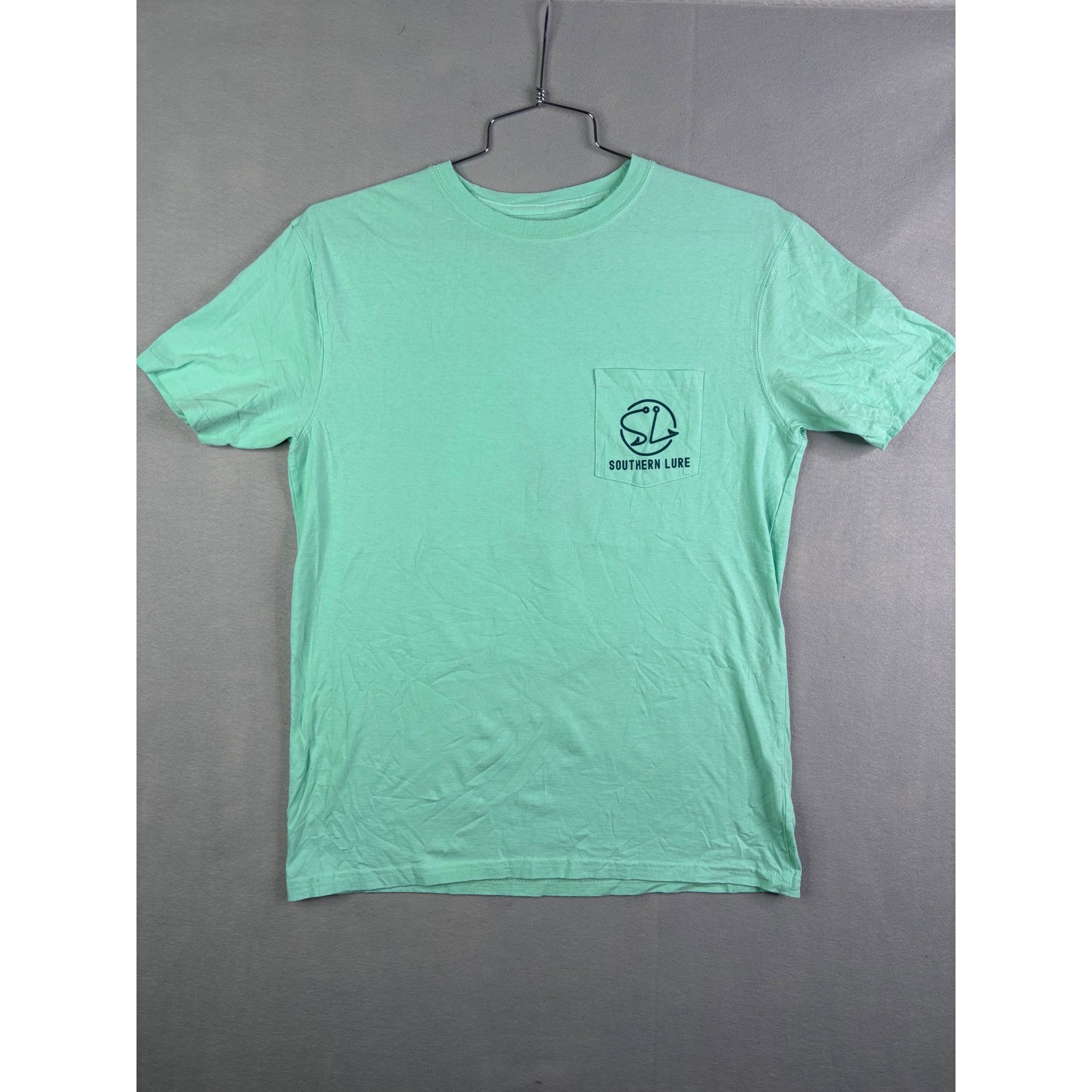 Southern Lure Mens Mint Green Toucan Graphic Pocket T-Shirt Size M