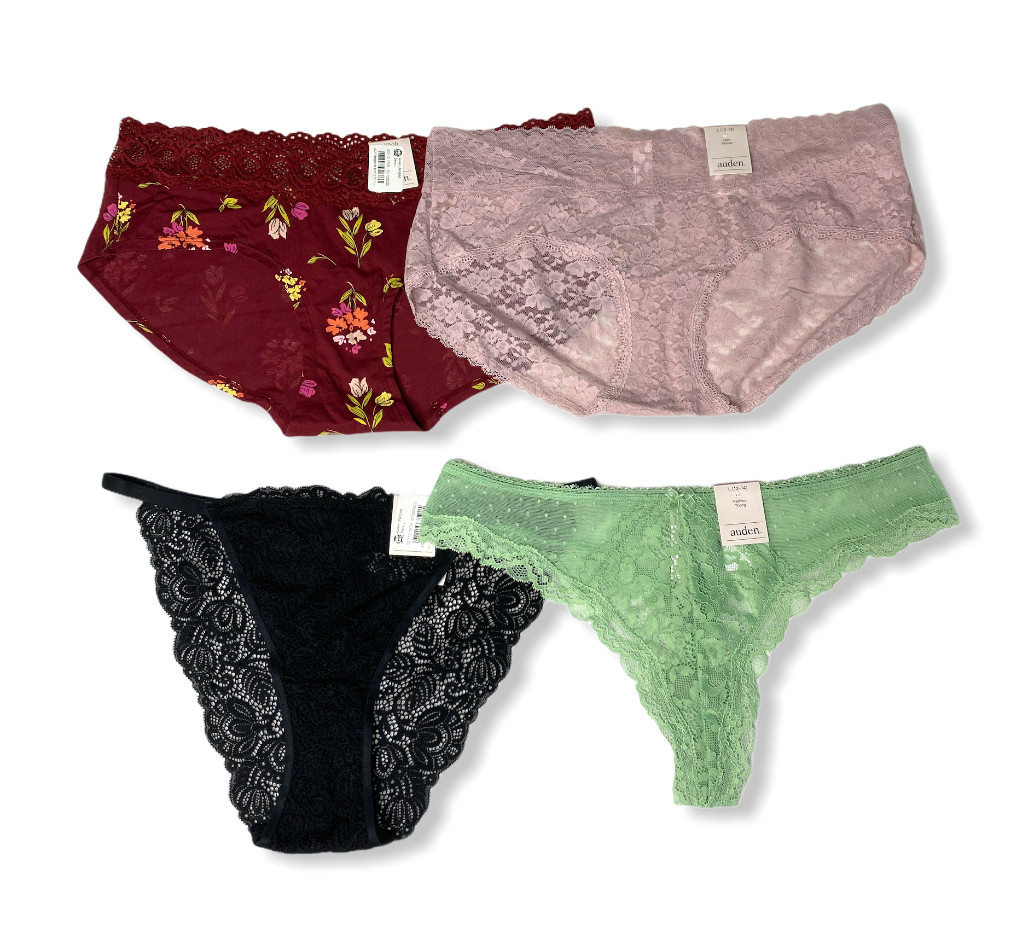 Women’s 4pk Assorted Styles & Colors Underwear – Auden – Size L (12-14) – S717