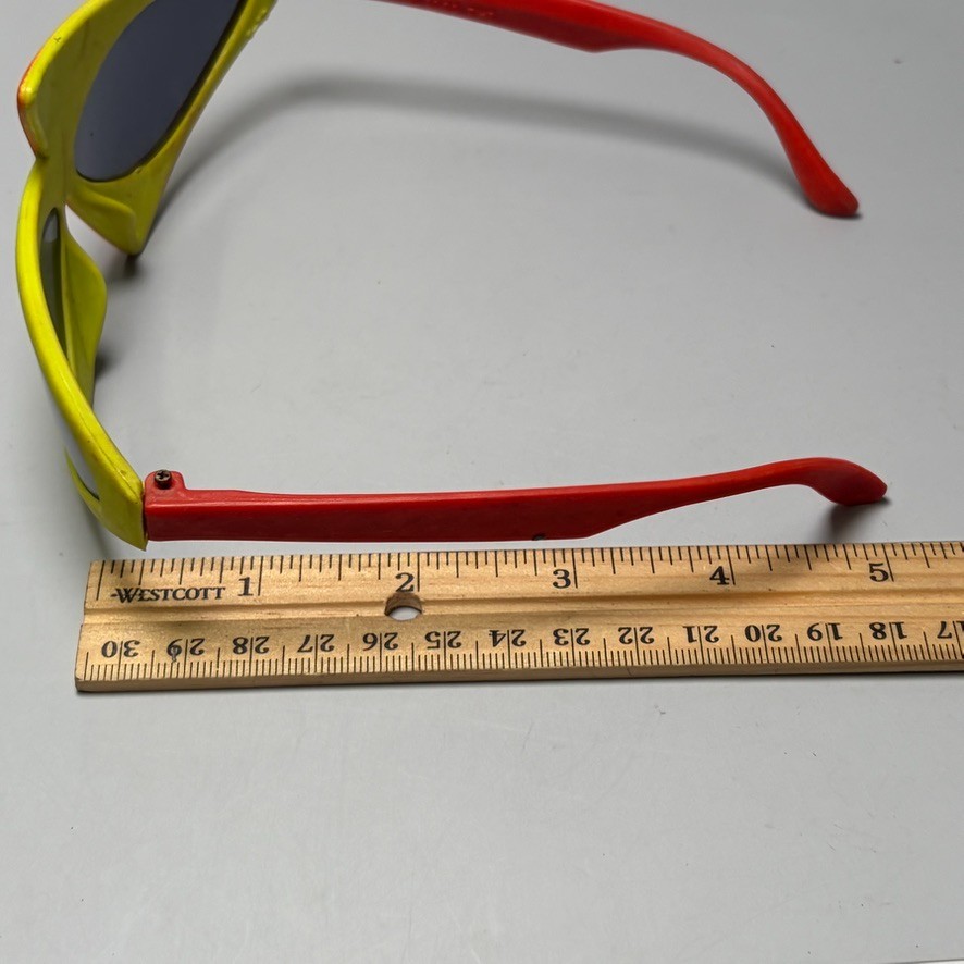 1980s New Wave Futuristic Sunglasses 1989 Orange Yellow Red Funky Punk