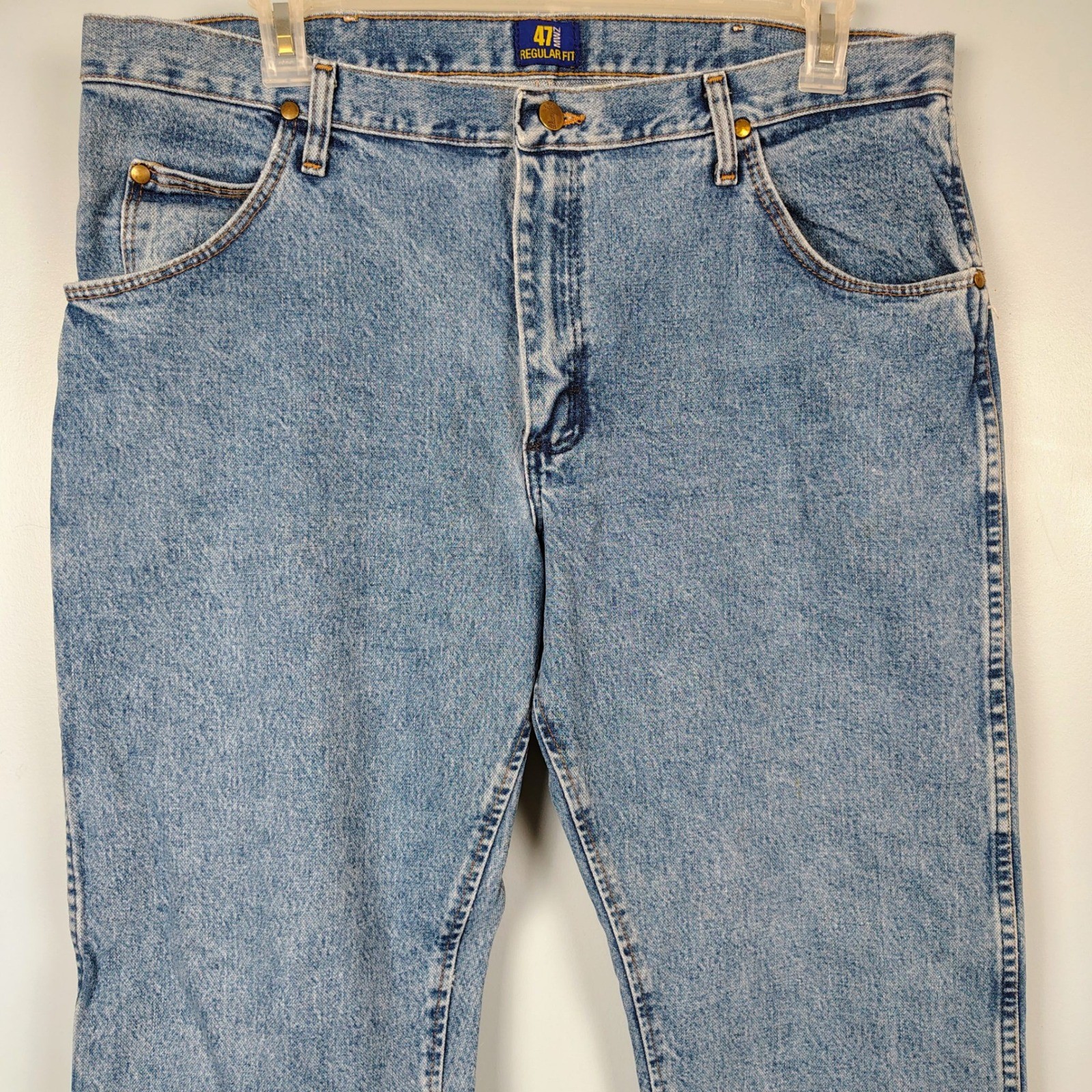 Wrangler 47MWZ Premium Performance Cowboy Cut Jeans Mens 38×30 Regular Fit Blue