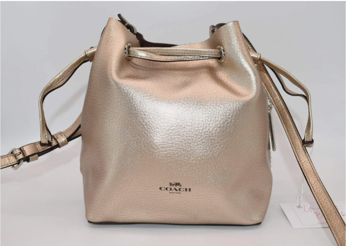 Coach Derby Metallic Leather Crossbody Bag in Rose