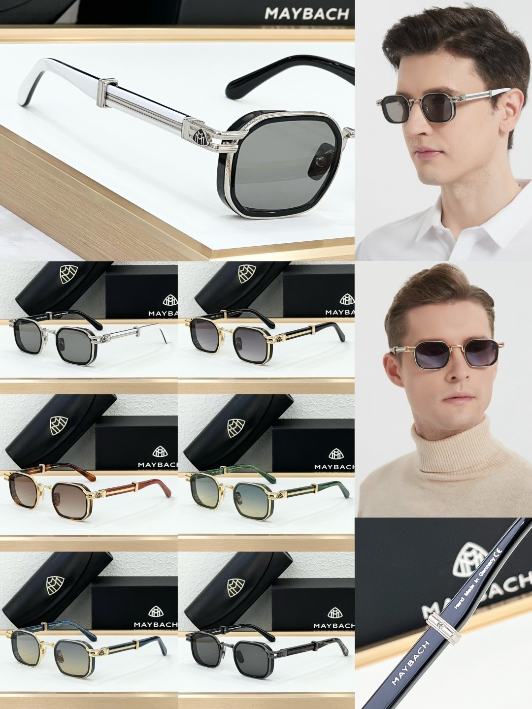 New Maybach THE DEST I Designer Sunglasses Limited Edition Gold Frame 48-26-146