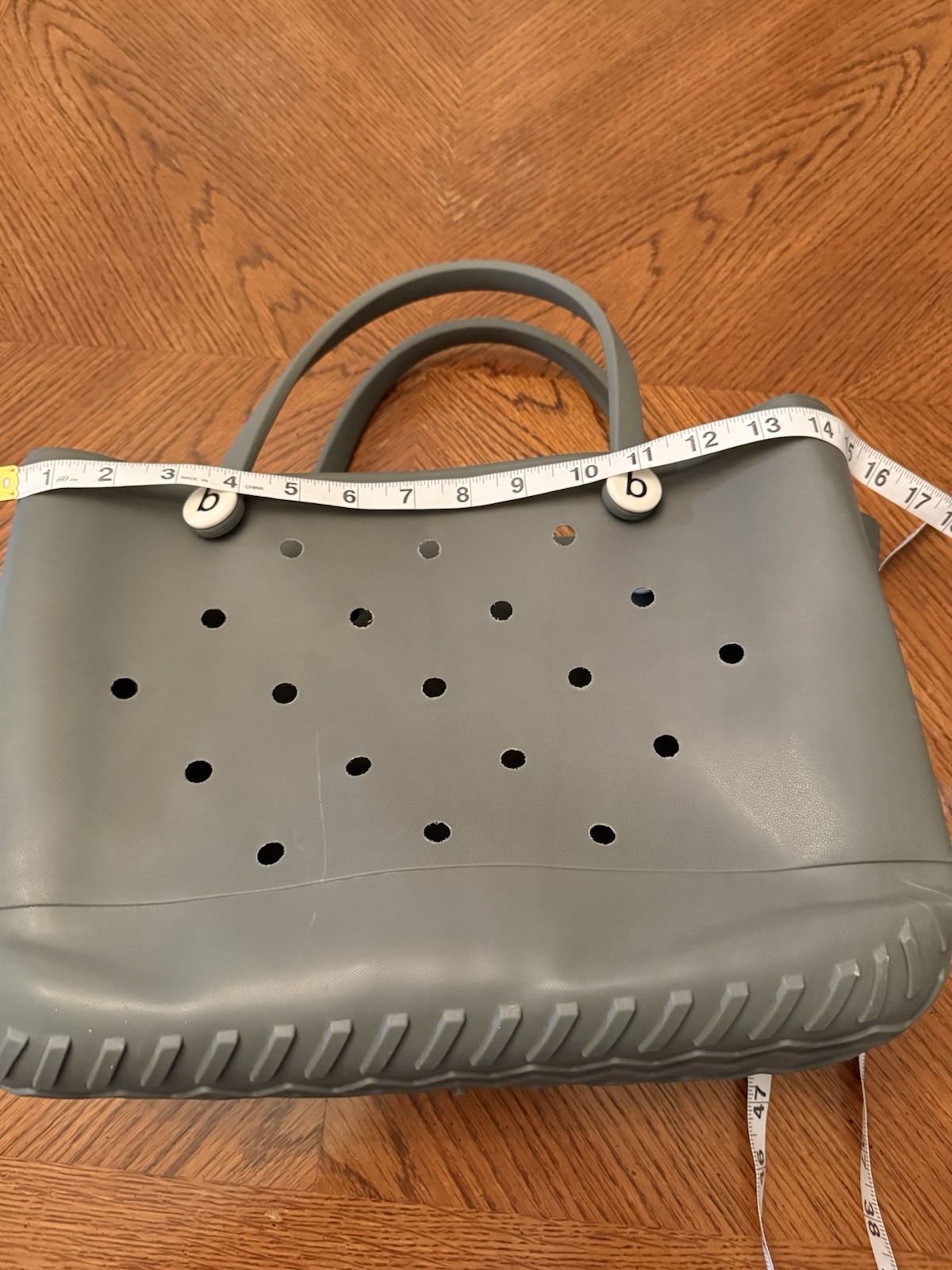 Authentic Small Bogg Bag Gray Waterproof Washable EVA Beach Pool Tote