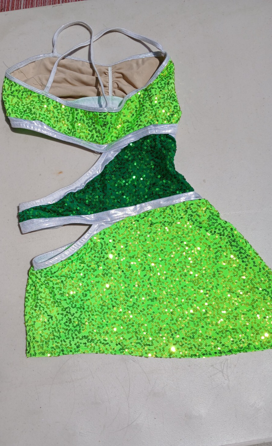 Dance Jazz Ballet Green Sequin Costume Outfit Size Youth Large by Reverence