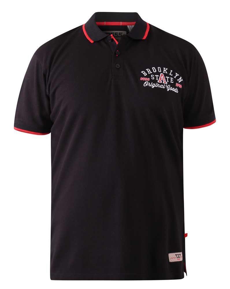 D555 Men’s Cotton Brooklyn State Embroidery Polo in Black 2XL to 10XL