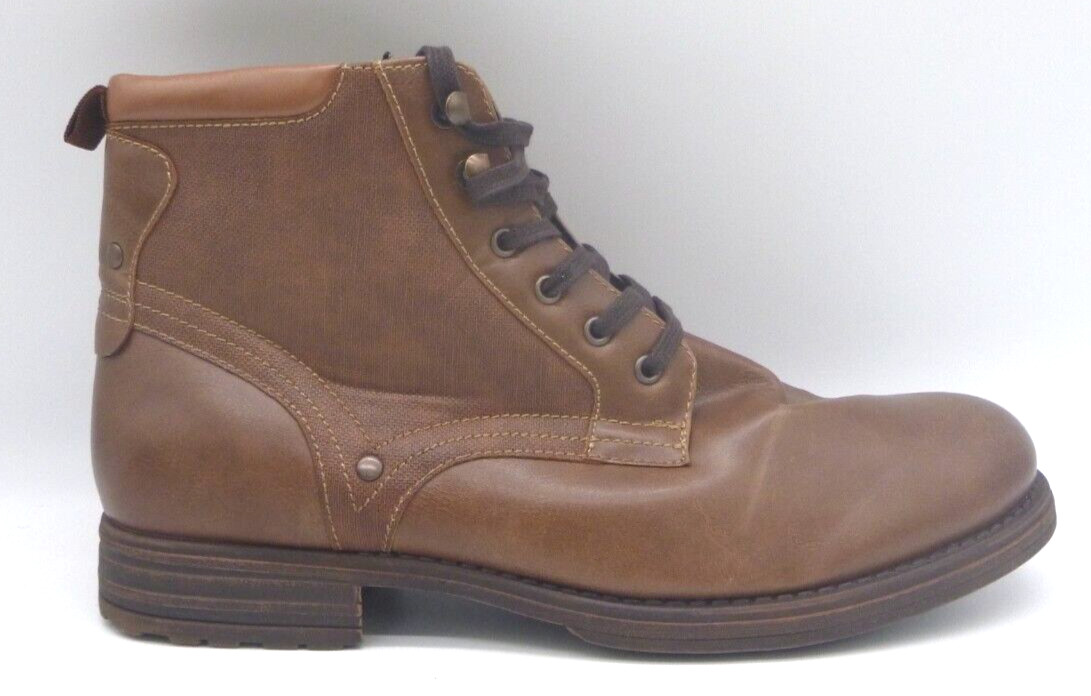 Alfani Bronson Brown Synthetic Ankle Boots Men’s Sz 11 M Side Zip