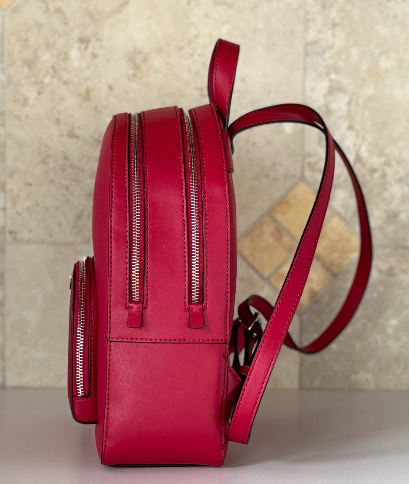 Michael Kors Jaycee Medium Pocket Backpack Dark Raspberry
