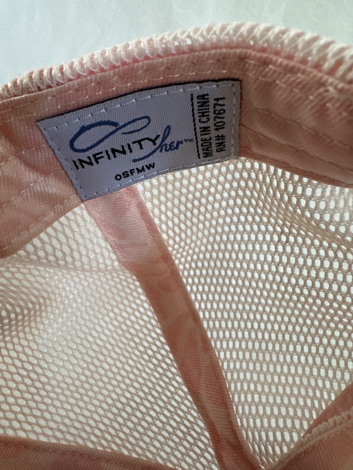 Infinity Her Corduroy Trucker 6-Panel Structured Cap Hat Adjustable Closure Pink