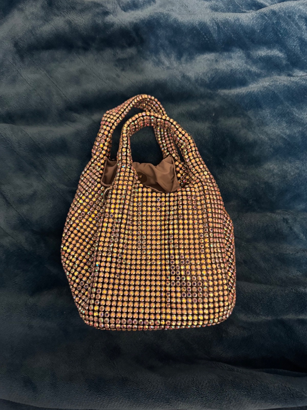 small irridescent handbag