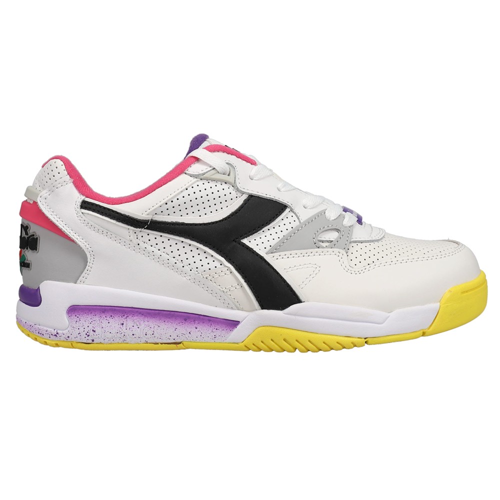 diadora Rebound Ace Perforated Lace Up Mens White Sneakers Casual Shoes 173079-