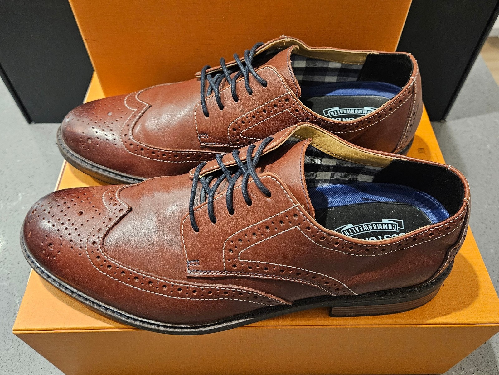 BOSTONIAN COMMONWEALTH MAXTON WING TIP SHOES US 11.5