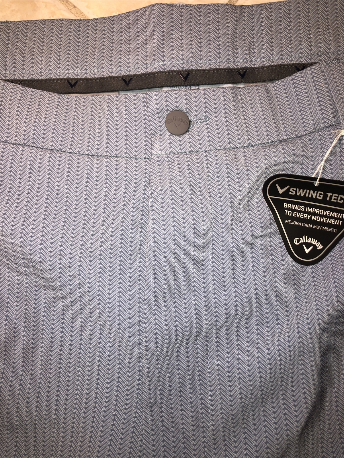 Callaway Stretch Shorts Flex Fabric Opti-Dri Mens 50B Geo Flint UPF 50 NWT $90