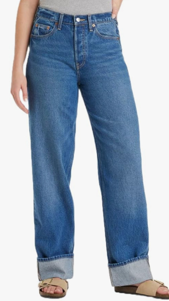 Universal Thread Women’s Mid Rise 90s Baggy Jeans Dark Wash Size 6