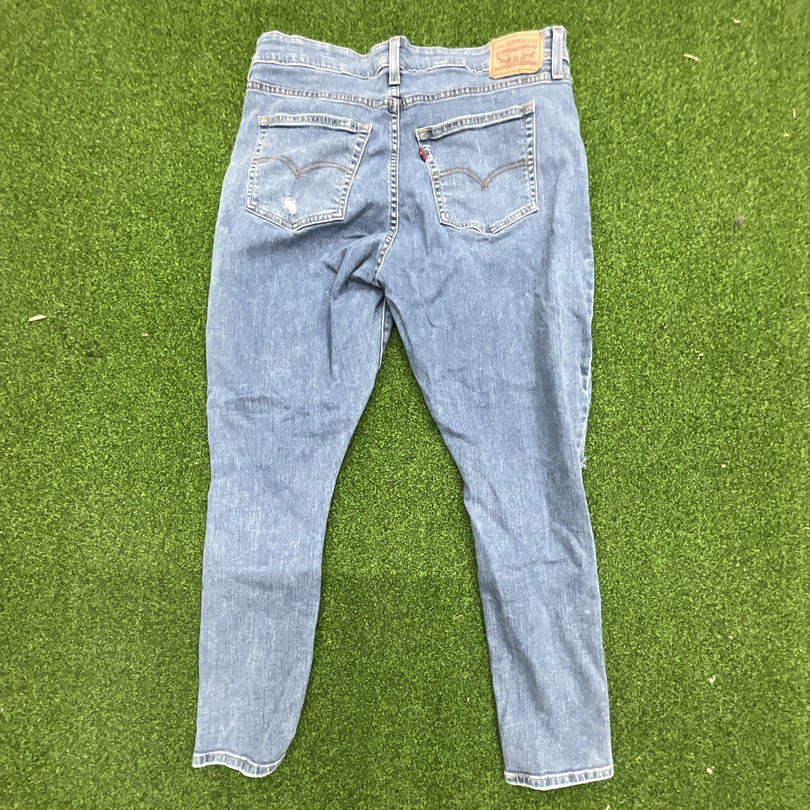 Levi’s 721 High Rise Skinny Blue Distressed Cotton Jeans W33 L28