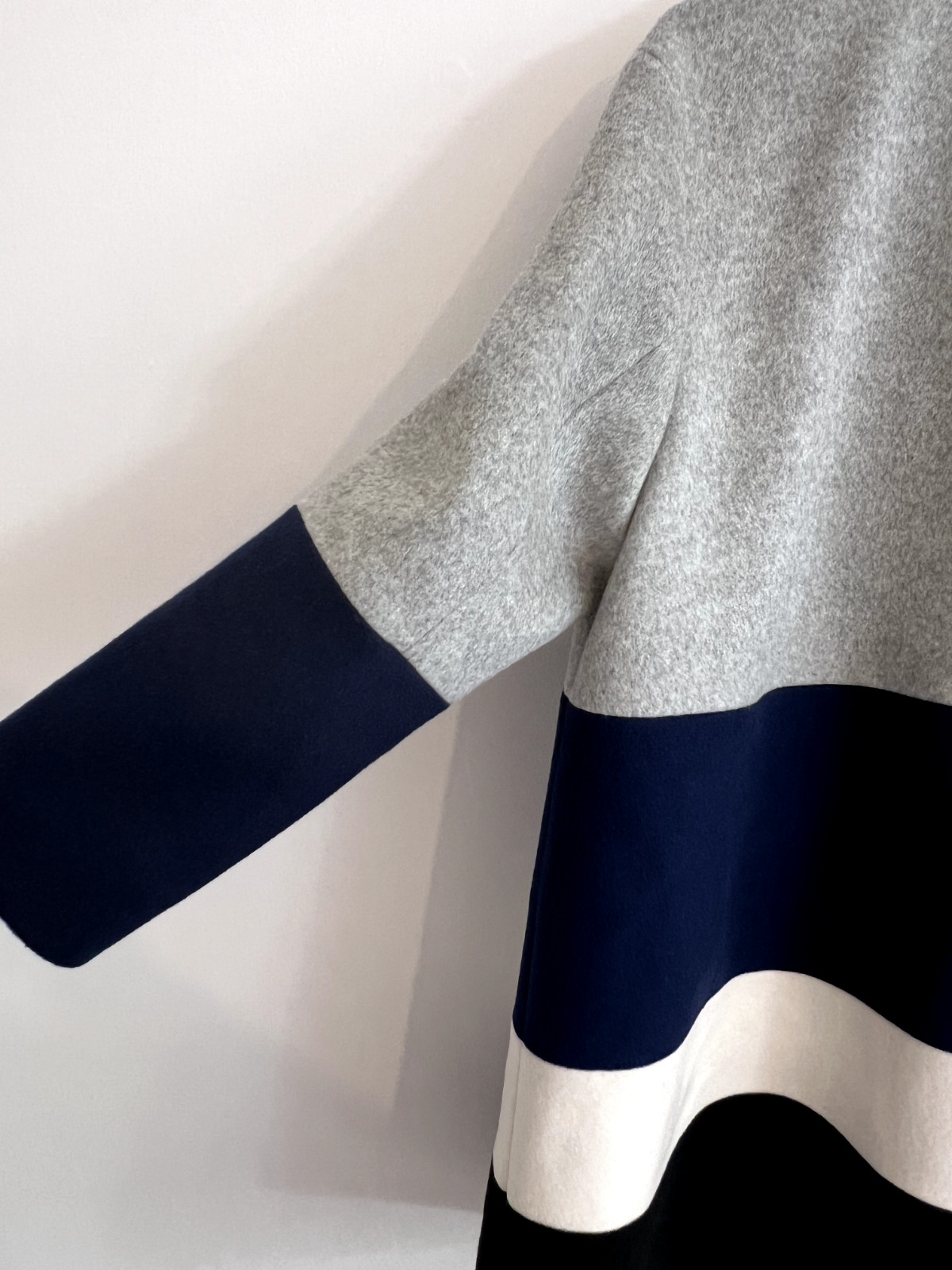 Peacebird Womens Wool Coat Blue, Black and Grey – Size M