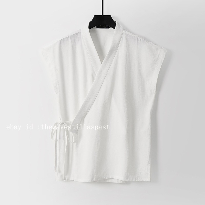 Traditional Chinese Clothing Hanfu Vest Cotton Sleeveless Kimono Tank Tops M-9XL