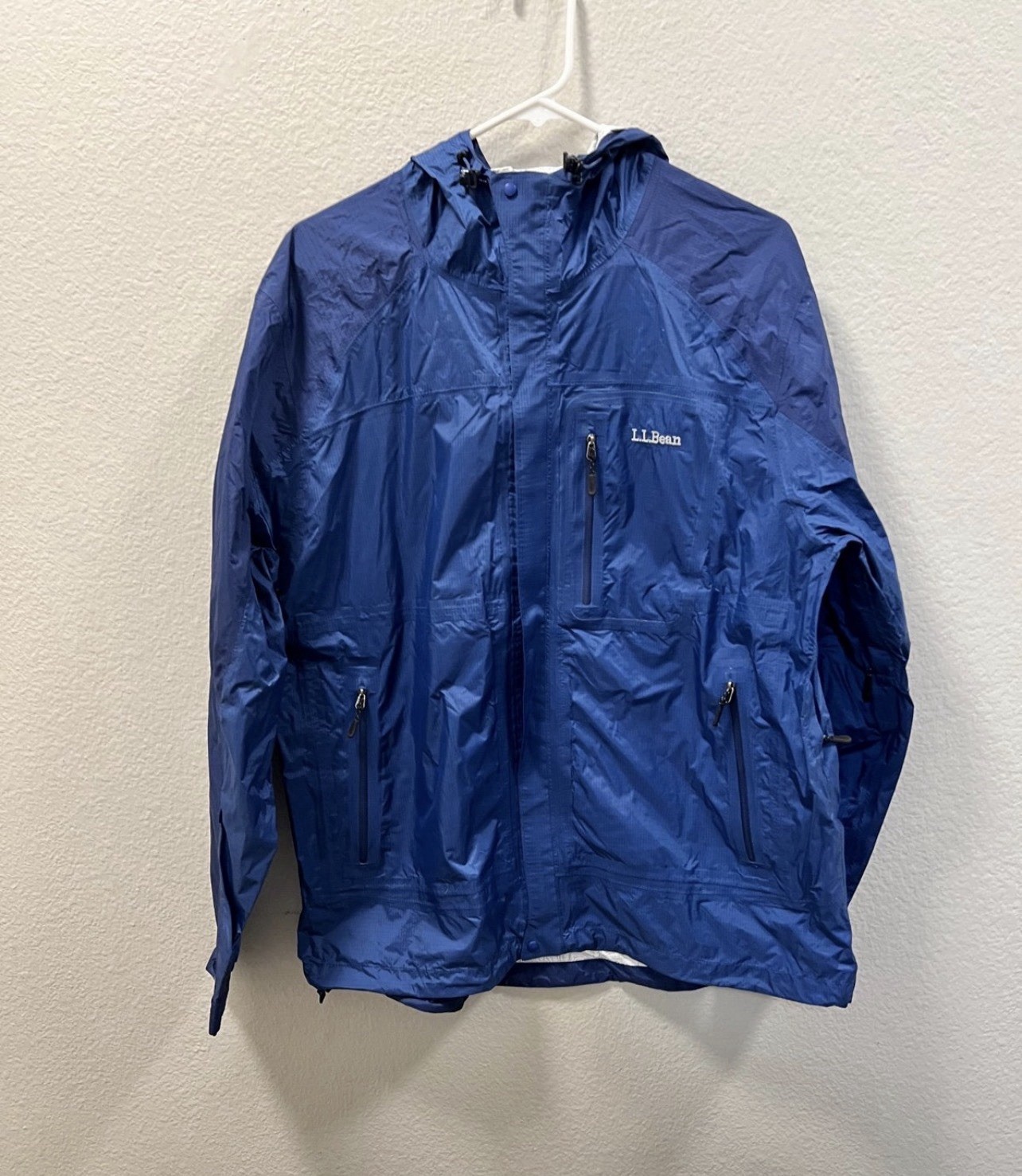 L.L. Bean Men’s Trail Model Rain Jacket Blue Large Regular OGTF8 Waterproof