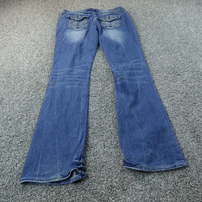 Amethyst Jeans Womens 13 Dark Blue Denim Pants Low Rise Boot Flare Stretch Y2K