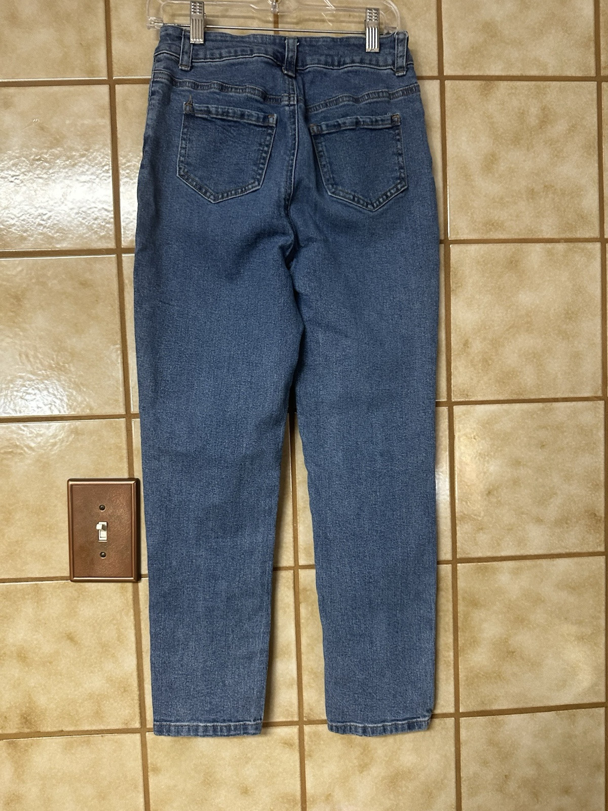 Barbie Big Girls Denim Jeans Size 12 Embellished Decal Patches Schoolcore Play