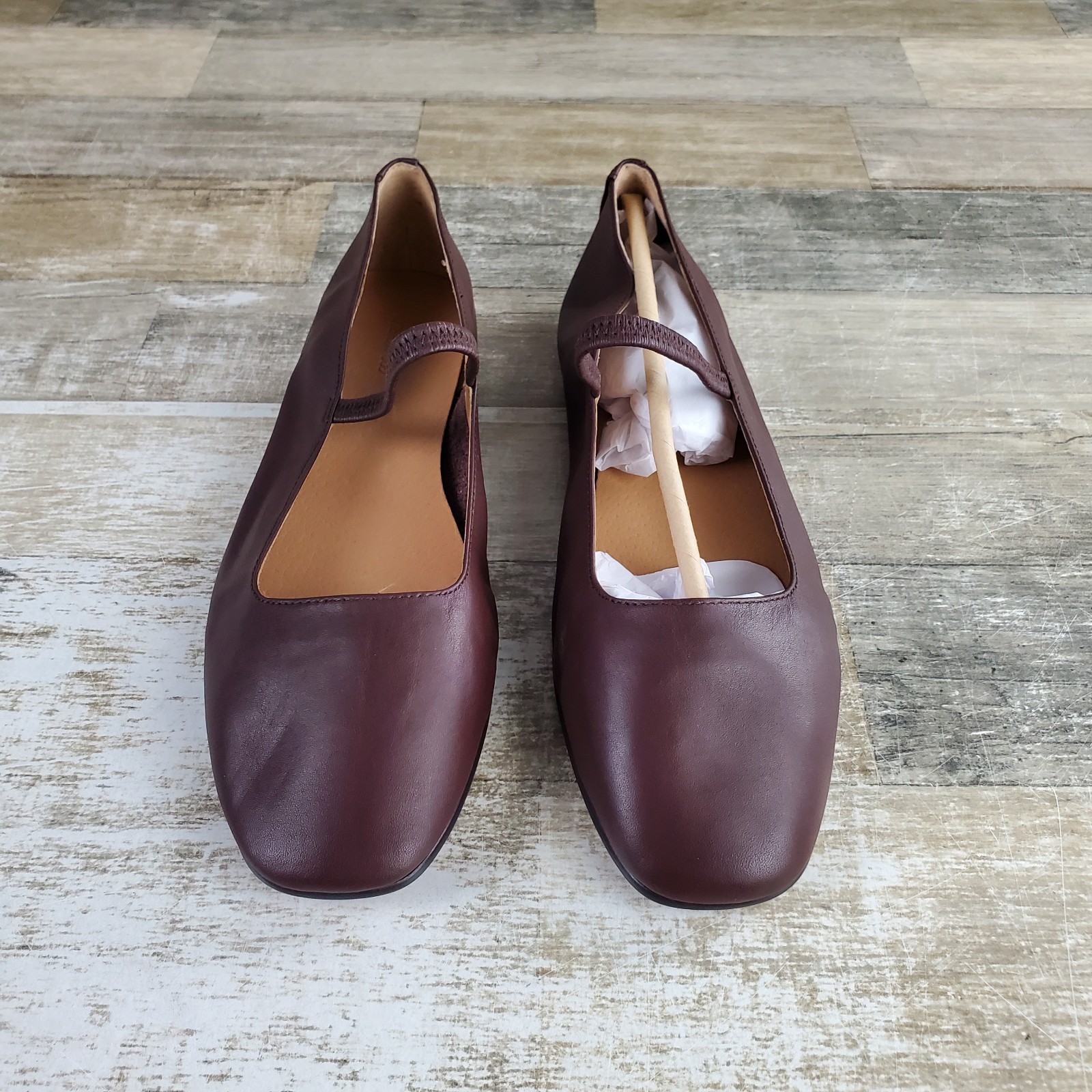 Madewell the Greta Womens Mary Jane Flats Sz 9.5 Chocolate Slip On Elastic Strap