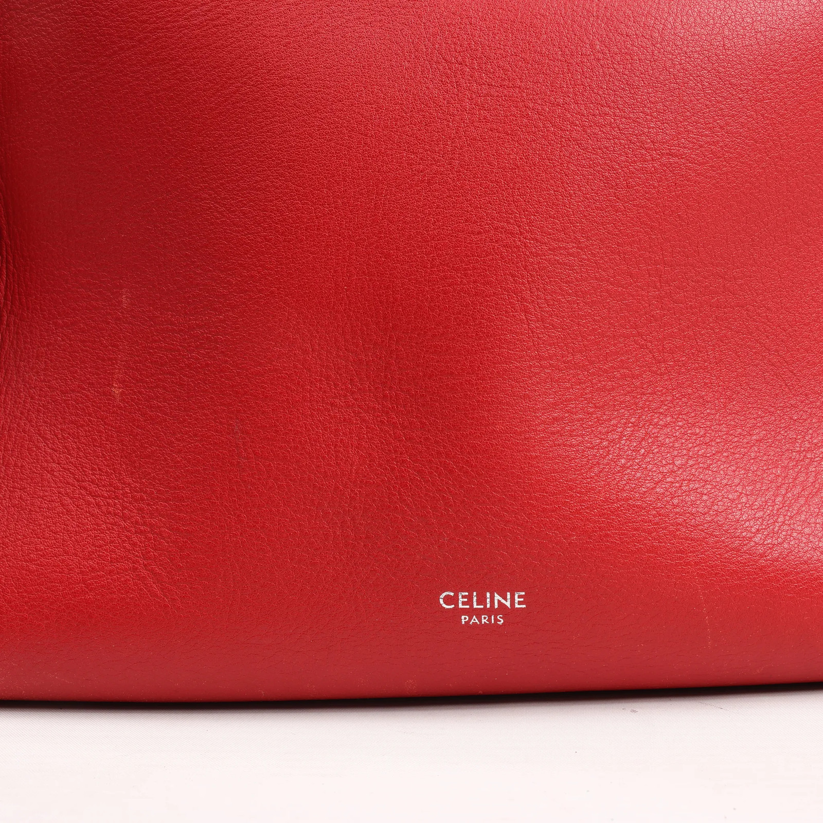 CELINE Big Bag Small Leather 2way Handbag in Red
