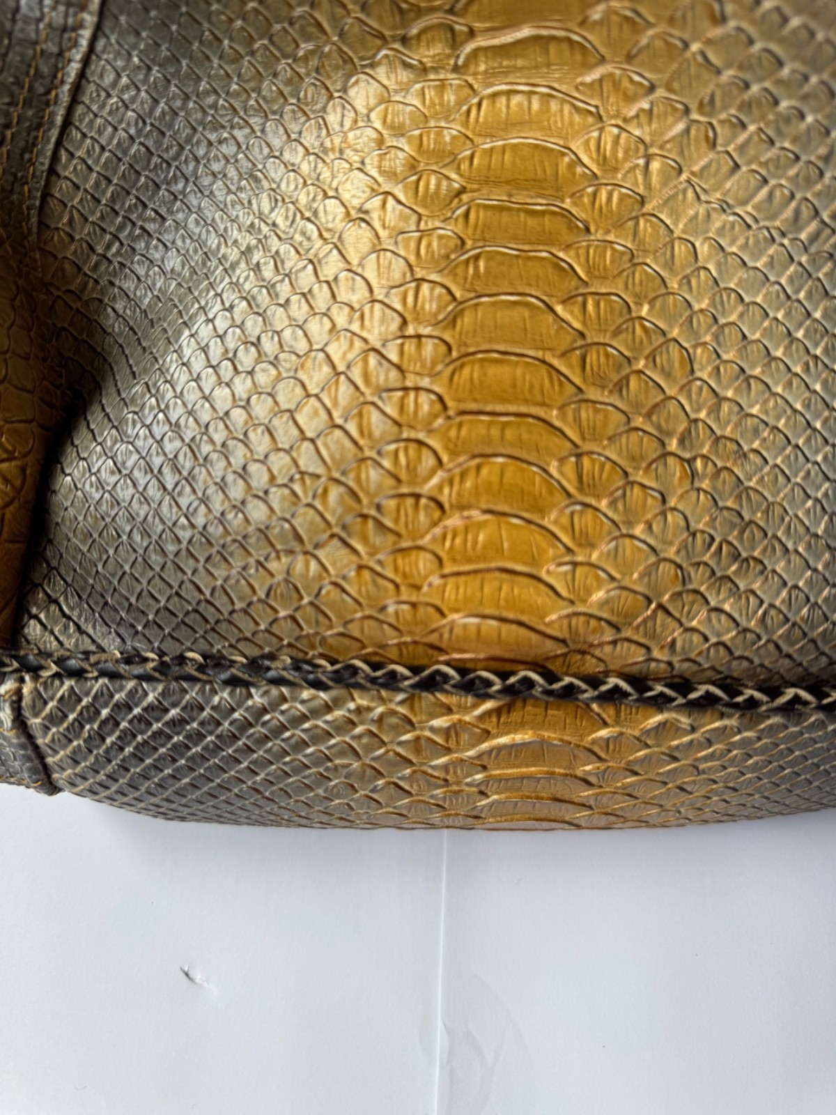 RARE Python FENDI Spy Bag Mustard Yellow and Grey Ombré Woven Handle
