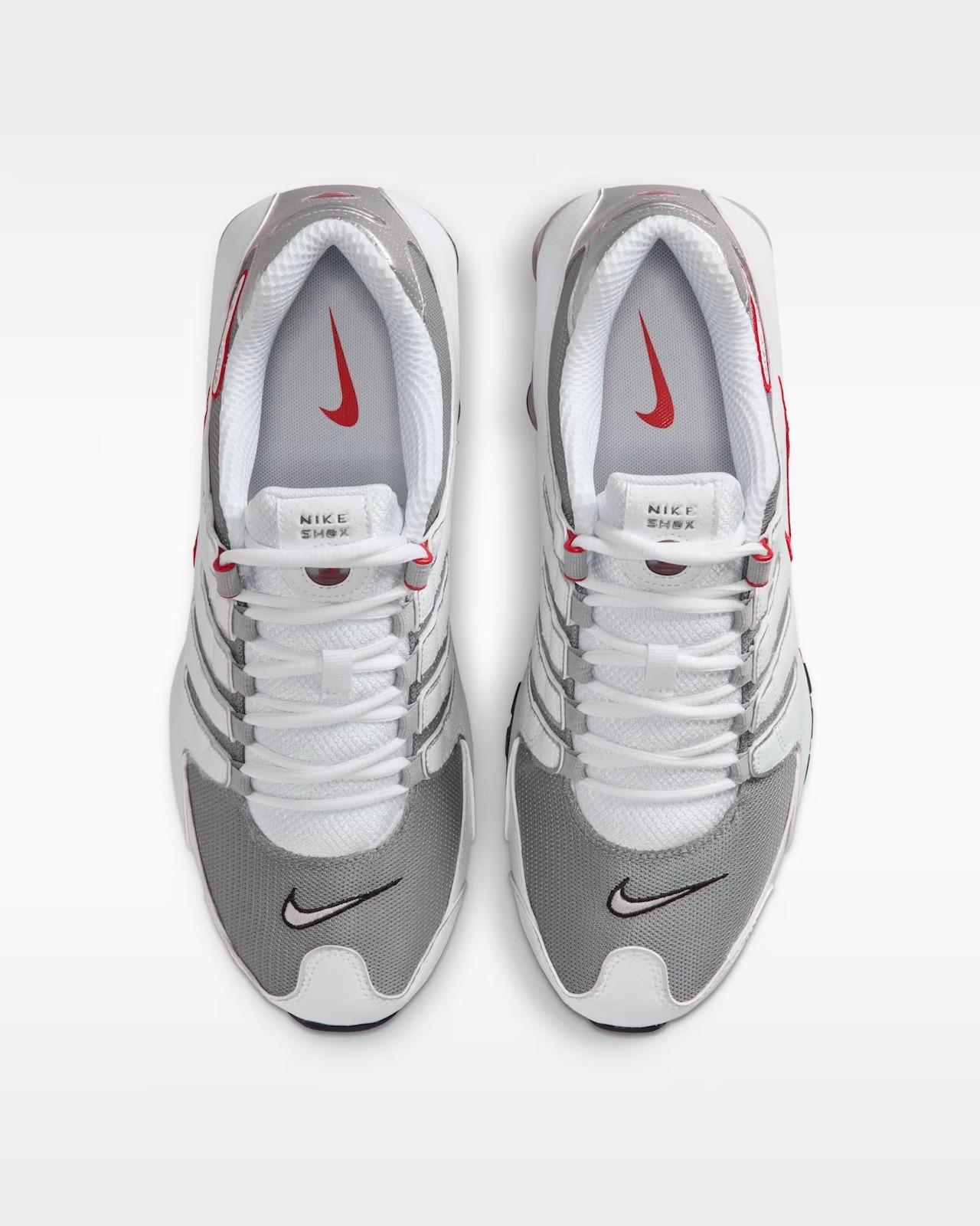 Nike Shox NZ White Metallic Silver Red Running Sneakers 378341-104 Men’s Sizes