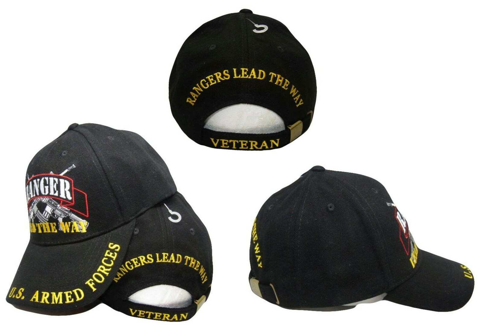 U.S. Army Ranger LEAD THE WAY Armed Forces Black Hat Cap CP00135