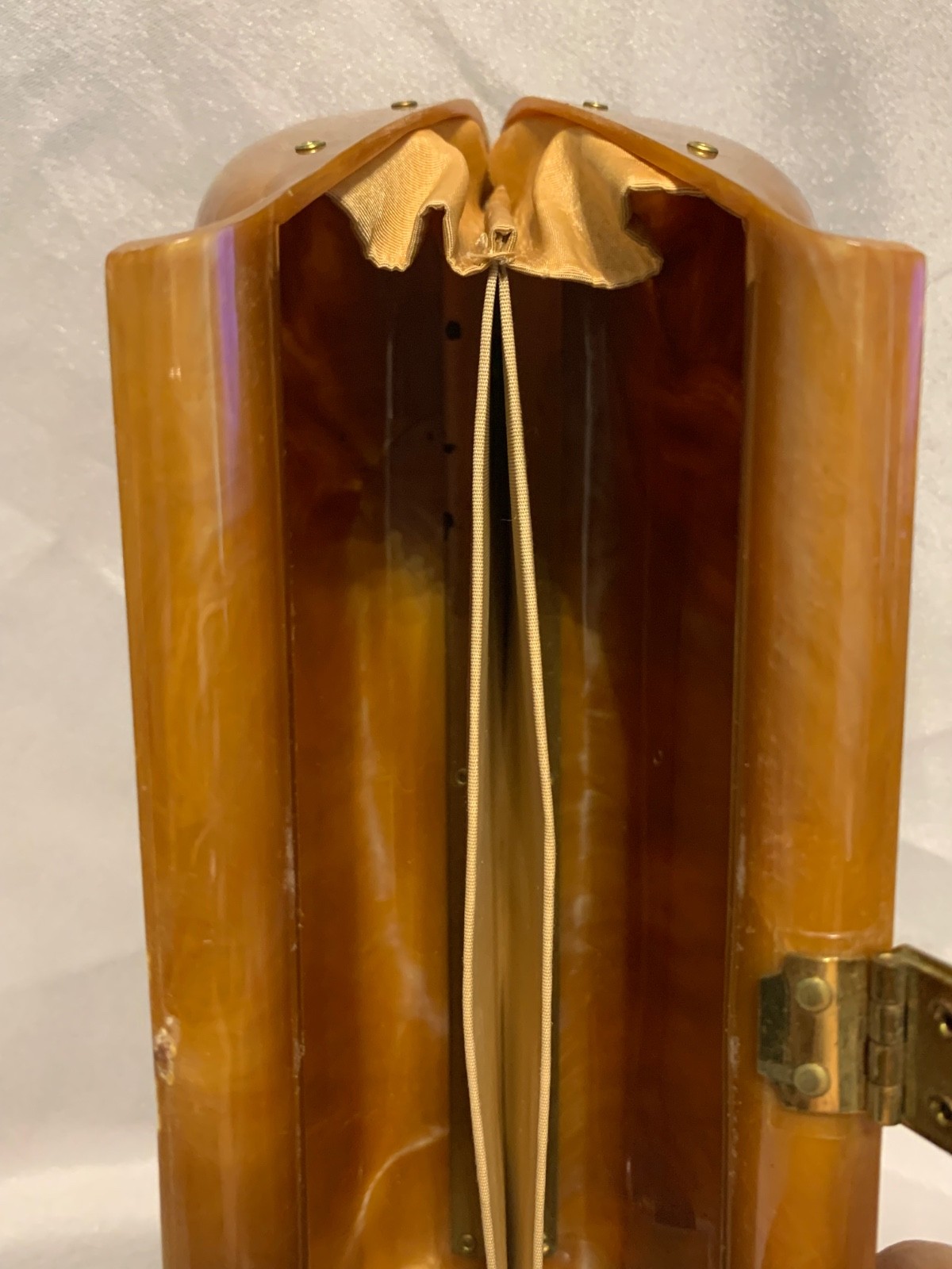ART DECO Butterscotch TORTOISESHELL AMBER TONE BAKELITE LUCITE Clutch Purse