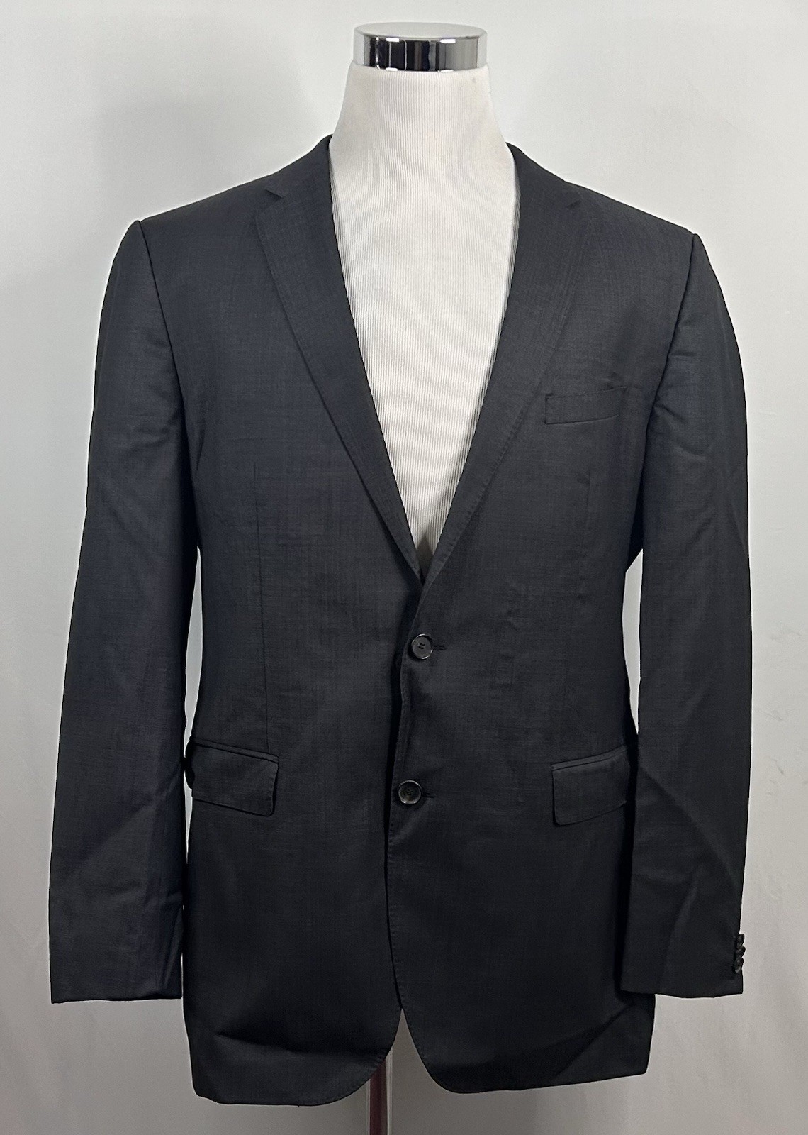 Hugo Boss 44L Jam75 Sharp3 Sport Coat 100% Wool Dark Gray Two Button Vented